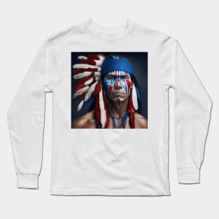 [AI Art] Robust Average Native American man Long Sleeve T-Shirt